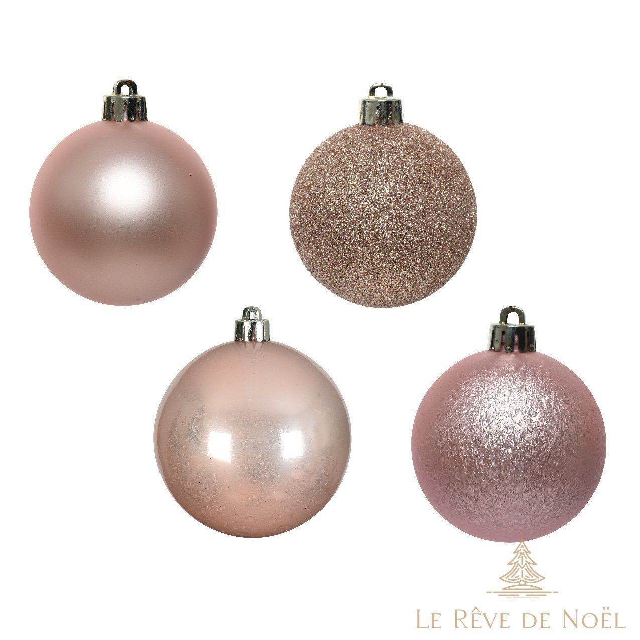 boules de Noel roses 6 cm